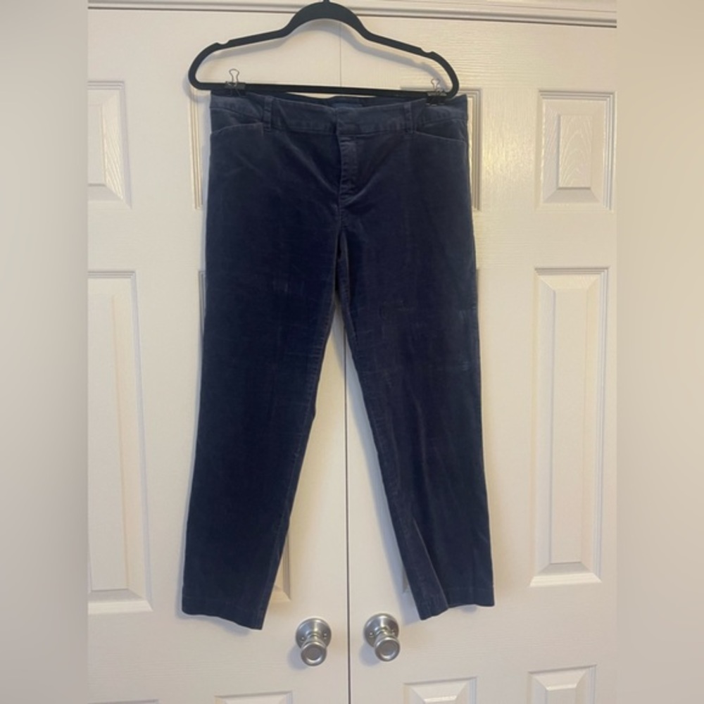 Navy velvet pixie mid rise pants size 12